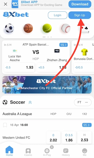 Step 1: Access the latest 8XBET link to visit the homepage